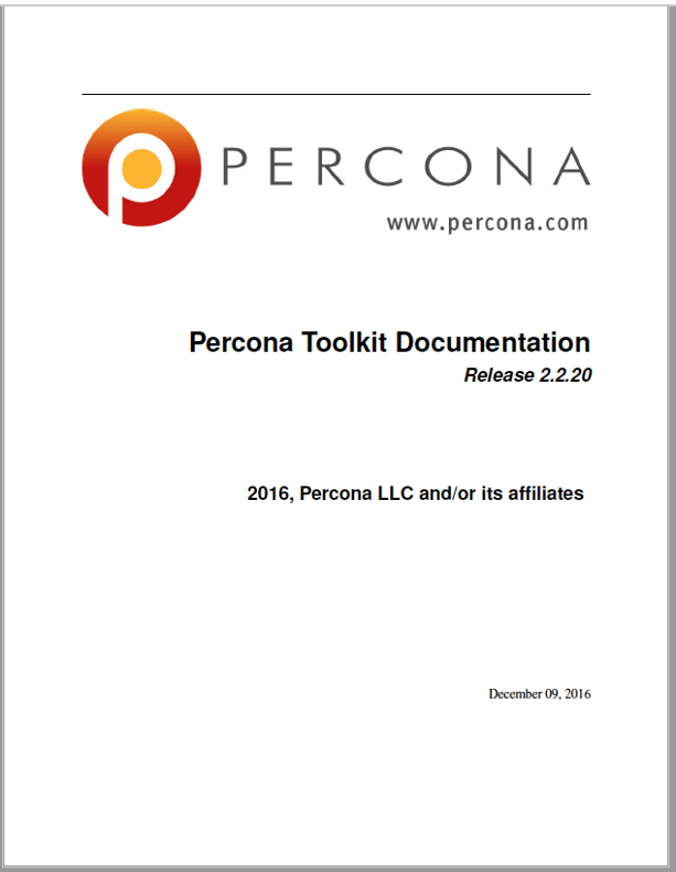 Download Percona Toolkit 2.2 Manual